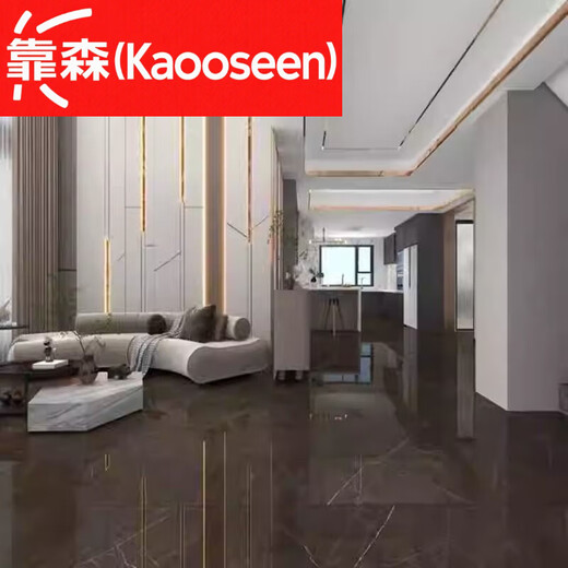 靠森（Kaooseen）黑色亮光瓷砖地砖750x1500通体奢石地板砖客厅酒吧KTV耐脏工程砖 亮光奢石15781 ZB750*1500-请咨询客服