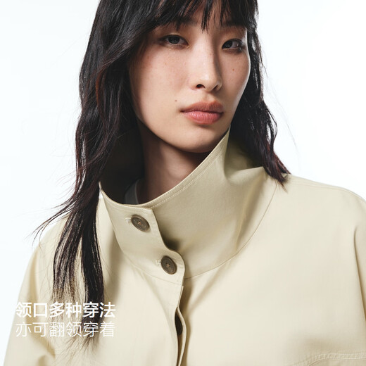 太平鸟【张婧仪同款】人生风衣外套女25年商场新款卡其色A1BEF3329 香草绿 XS 150