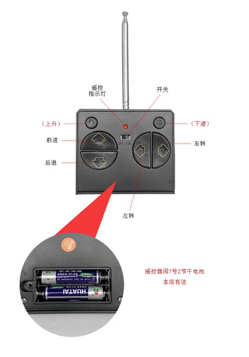 超小迷你型遥控潜水艇充电无线遥控快艇创意儿童水上玩具电动小船 黑色 核潜艇-49mhz 充电线-送遥控器电池+工具