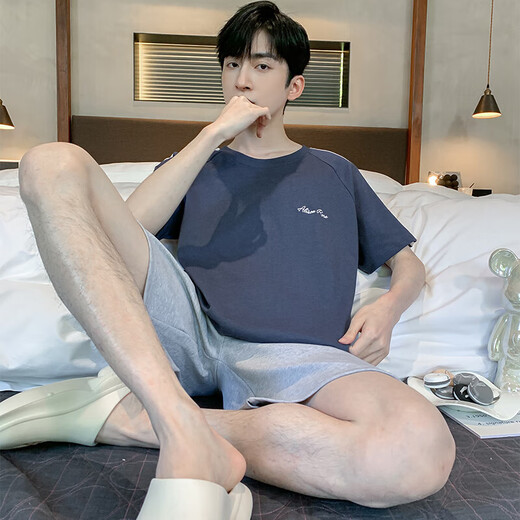 2025 Neue Pyjamas Herren Sommer Baumwolle Dünne Shorts Shorts Anzug für Teenager lässige Heimkleidung können außerhalb von HDE9934 xl xxl getragen werden