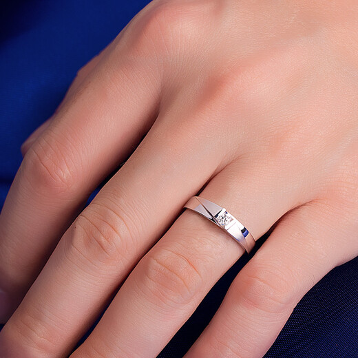 Xingmei Jewelry Fashionable Diamond Model Platinum PT950 Couple Diamond Ring Wedding Proposal Diamond Ring Pair Ring Men's and Women's Wedding Ring 18K Gold Platinum Genuine Rose Color Gold Set with 10 Points Diamond Platinum Weighs About 3 Grams