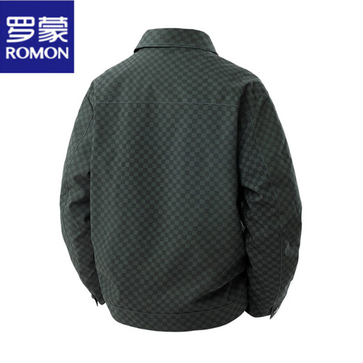 ROMON Checkerboard Men's Jacket 2025 Spring and Autumn New American Fashion Brand Loose Casual Lapel Jacket Men's Black XL