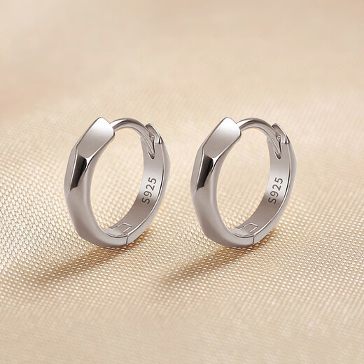 QPQK plain hoop earrings 2025 new light luxury high-end sterling silver earrings temperament earrings birthday gifts for boys and girls gold earrings high-end gift box