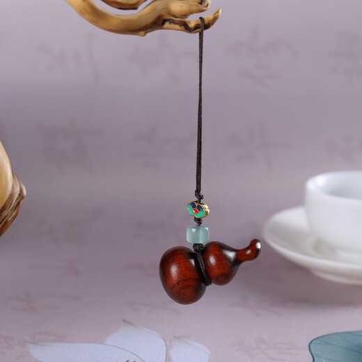 Rosewood gourd mobile phone chain wood carving solid wood diy toy bag pendant Chinese style Fulu portable toy pendant rosewood gourd pendant (gift box)