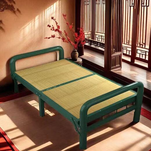 
Qinkai iron frame bamboo marching bed folding single bed integrated lunch bed bamboo board bed bamboo bed cool single double bed stable practical 192 length * 95 width-16851