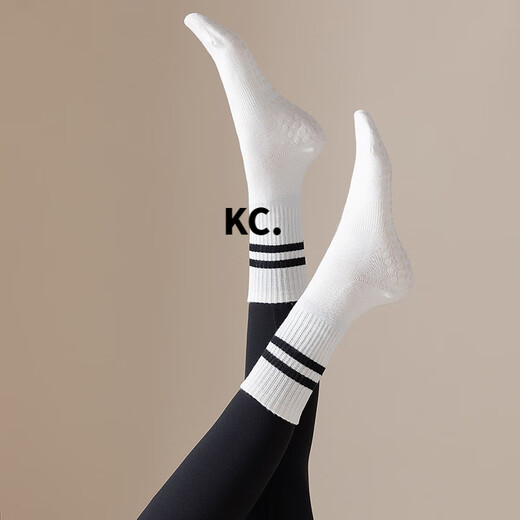 Kaooseen Pilates training socks, fitness sports non-slip socks, glue instep yoga socks, dance floor socks, blue, one size fits all