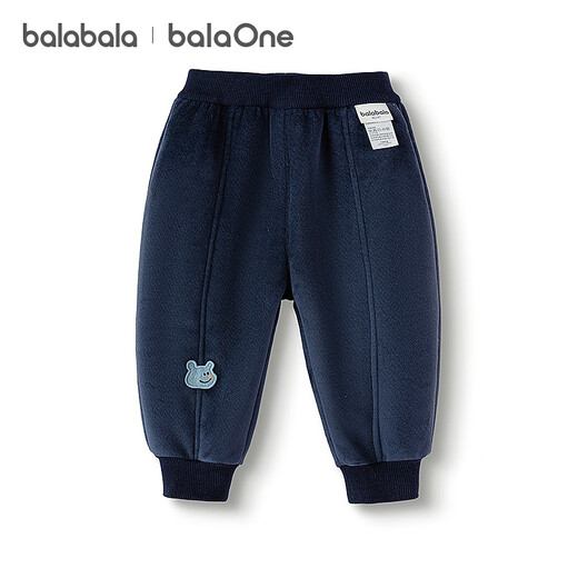 Balabala children's clothing baby trousers plus velvet warm leggings 2025 new winter clothing boys and girls pants cute and fashionable dark blue 80821 (46% users selected) 100