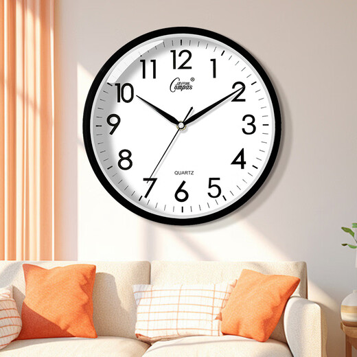 Compas wall clock living room silent travel time simple quartz clock wall clock c2855 black 26cm diameter