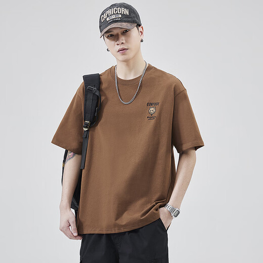 
Playboy American trendy short-sleeved T-shirt for men 2025 summer new loose casual versatile T-shirt embroidered round neck half-sleeved 5009# dark gray M [recommended 95~110Jin [Jin equals 0.5 kg] wear]