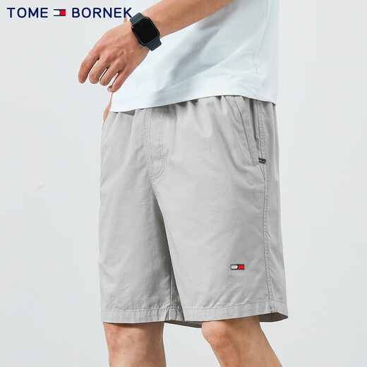 TOMMY JEANS男士夏季纯棉短裤休闲五分裤潮流薄款沙滩运动裤男 9215藏青 M (100-120斤)