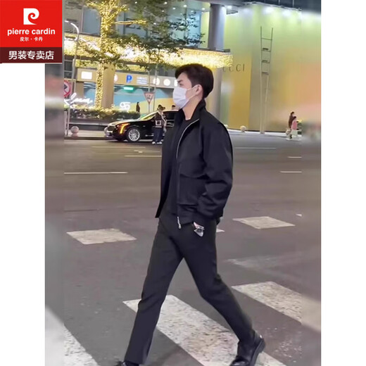 Pierre Cardin (Pierre Cardin) light and mature temperament outfit suit men's spring and autumn stand-up collar handsome multi-pocket work jacket men's Korean style high-end coat khaki jacket single piece XL