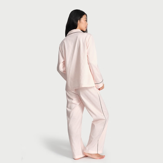 Victoria's Secret Tensora Home et confortable Home Silky à manches longues pyjamas Cadeaux d'automne pour les copines et la femme 4SLS blanc 11267523 S