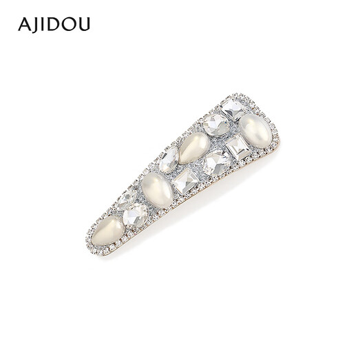 Ajidou hair accessories women's fashionable sparkling crystal duckbill clip versatile bangs clip birthday gift champagne color 1 piece