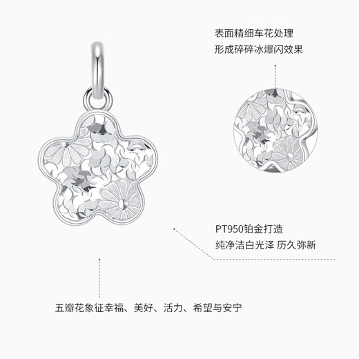Chao Acer Platinum Crushed Ice Exploding Flower Pendant Women's PT950 Platinum Necklace Birthday Gift Price Single Pendant (including labor cost 260 yuan) 2.85 grams