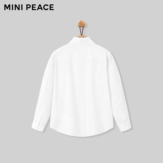 MiniPeace counter same style PEACEBIRD children's clothing boys pure white shirt children's shirt flower girl wedding white 120