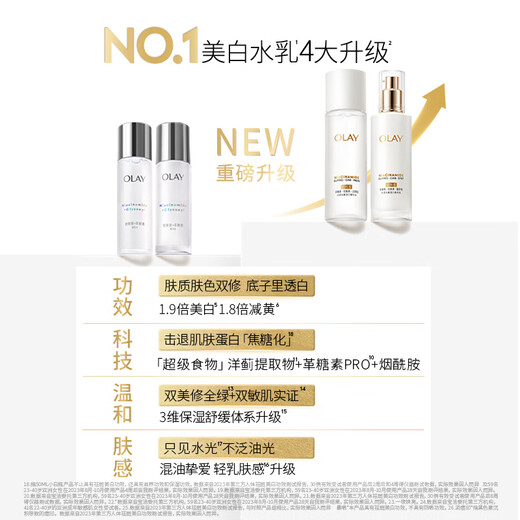 Olay (OLAY) new whitening water emulsion hydrating anti-sugar cosmetics toner skin care product set birthday gift for women