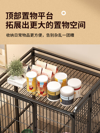 妙旭猫别墅带厕所一体家用舒适通风猫笼置物架猫笼子带厕所一体家用室 大号黑折叠免78*52*13799家 立送吊床+网格脚垫需自行搭配猫