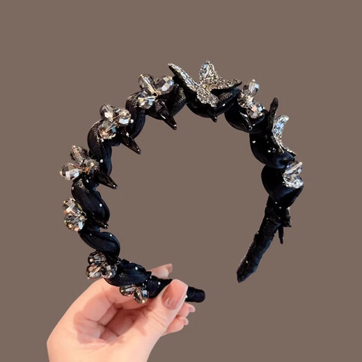 Bai Shilin 2025 new style Paris Princess Butterfly Headband for women, high-end, fashionable, high-top headband, outing headwear, high-end rhinestone butterfly headband