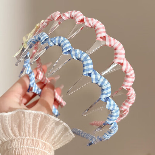 Cute Apple headband for women with high-end bow headdress 2025 new high skull top pressure hairpin hairpin face washing headband 1# headband blue
