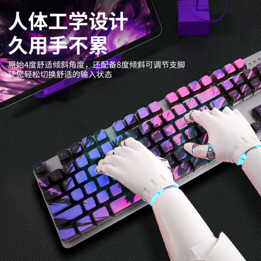 Logitech K845 Teclado mecánico, teclado de la oficina de juegos, teclado con cable de los deportes electrónicos de fondo de tamaño completo, serie de eje TTC, regalo de vacaciones, K845 Red Axis-Geng GUI