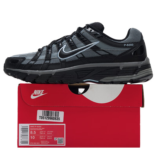 Nike Herrenschuhe 2025 Neue Herbst-Turnschuhe P-6000 Retro Low Top Leichtes atmungsaktives Verschleiß-resistenter Freizeit-Dad-Schuhe If6199-003 Black Grey 42