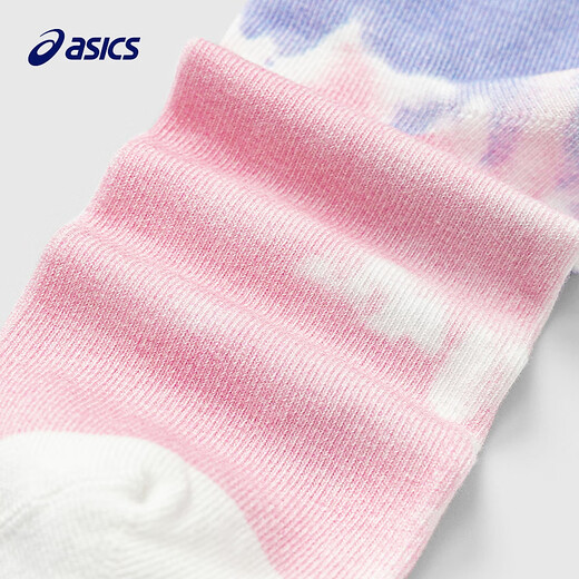 ASICS Children's 25th Autumn Fashionable Full Print Sports Socks Antibacterial, Deodorant, Soft and Comfortable Children's Socks 5014 Blue Pink One Size M