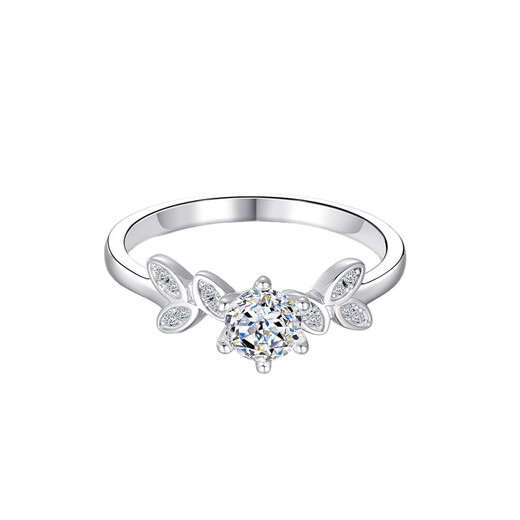 RHM platinum laurel ring women's moissanite diamond platinum ring women's high-end birthday and Valentine's Day gift for girlfriend platinum moissanite ring + certificate + gift box