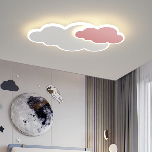 
ABDT Cloud Bedroom Light LED Ceiling Light Modern Simple Warm Romantic Creative Boy and Girl Room Light Children Room Light 6296 Model_65cm [Full Spectrum] Three Colors Change Light
