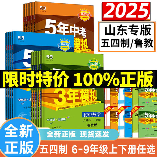 2025版鲁教版五年中考三年模拟六七八年级上下语文数学英语化学物理生物历史政治五四制同步练习册 初中678三9年级 山东专版 物理鲁科版 九年级