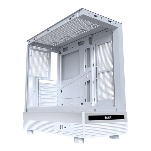 SAMA Jinghong white ATX sea view gaming computer main case 270 panoramic/double-sided glass/support 360 water cooling/9 fan positions/427mm long graphics card/U2+U3