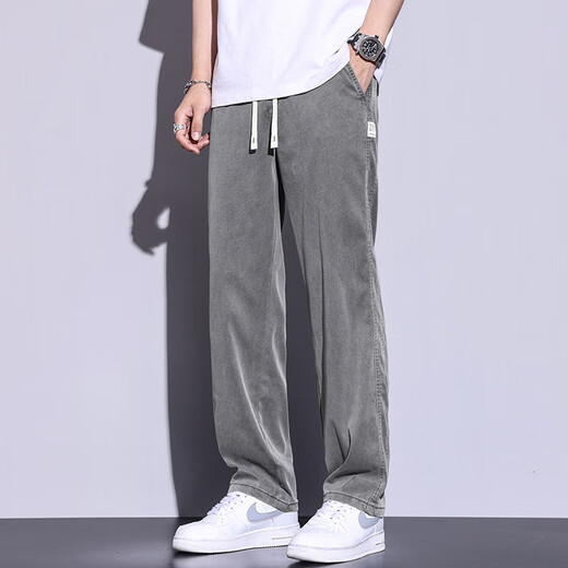 
LEE KIDS summer Tiansi casual pants men's summer loose thin cool straight ice silk sports long pants 1048 blue M height 160-170 weight 90-110Jin [Jin equals 0.5 kg]