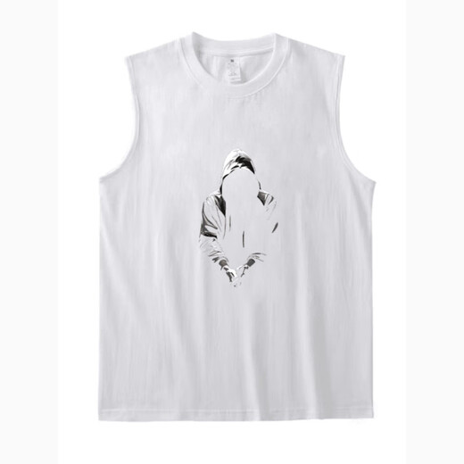 Lomon Summer nueva camiseta sin mangas impresas para hombres algodón de algodón puro ropa suelta ropa de hombre día de padre negro [imagen pequeña en el lado delantero izquierdo del chaleco k1098 dos piezas s recomendado 70-80 jin [Jin equivale a 0.5 kg]