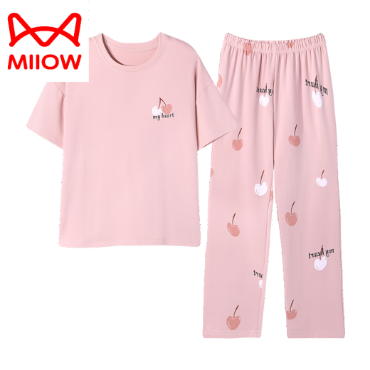 Catman (Miiow) Pajama de seda de hielo para mujeres Summer Algodón puro Pantalones de manga corta Se puede usar con ropa de ropa para el hogar de algodón YSH679 M [recomendado para usar 80-100 Jin [Jin iguala 0.5 kg]]]