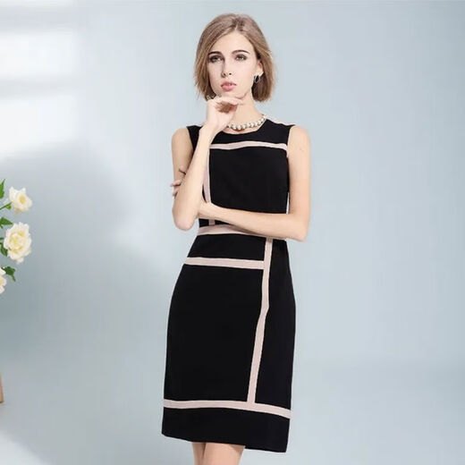 Pékin Xinxuan Station européenne Produits européens Robe de gilet sans manche 2025 Nouveaux vêtements pour femmes de printemps et automne Sétiment Summer 693 Black 693 Noir sans manches XS