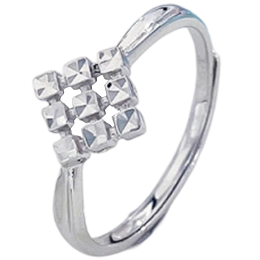 Laomiao fashionable and simple platinum imitation diamond diamond ring for women, a Chinese Valentine's Day gift for girlfriend and wife. Platinum imitation diamond diamond ring for women, about 2.45g