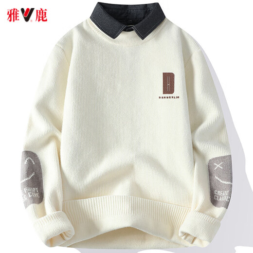 
Yalu thermal underwear fake two-piece sweater for men in autumn and winter new thickened thread fashion brand shirt collar long sleeve knit sweater M9905 black [shirt collar] M (about 80-100 Jin [Jin equals 0.5 kg] can be worn)