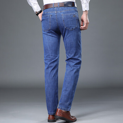 Victorvic Wakedowaki2023 Pantalon décontracté pour hommes du nouveau pantalon masculin d'âge moyen Pantalon droite lâche jeans Pantalon de papa Deep Ladies 3883 34