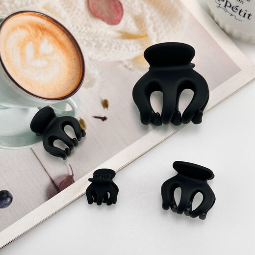 Garenbei Pumpkin Hairpin Large High Ponytail Clip Fixing Artifact on the Back of Women's Head Ball Head Princess Head Small Clip Hair Accessory Large Octopus Clip 4 Black