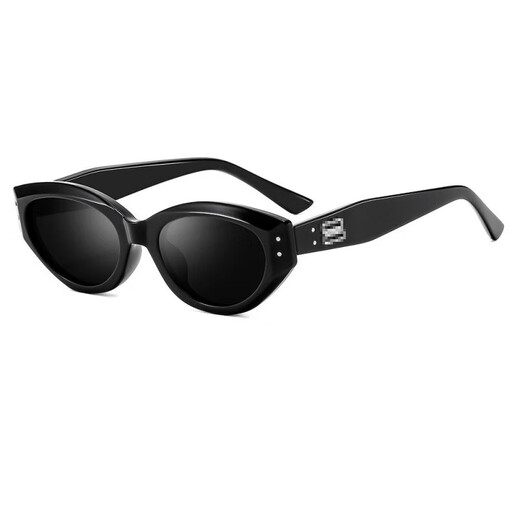 [GM same style] 2025 cat-eye sunglasses for men and women with high-end sun protection sunglasses trendy big face slimming glasses 838 beige frame gray film not polarized