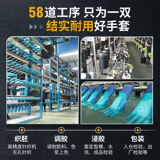 Xingyu You Naibao A688 Protection de main-d'œuvre imprégnée de colle gants en latex en relâchement des travailleurs de la brique durable en relief en relance [A698 semi-hanger 12 paires] l Code L