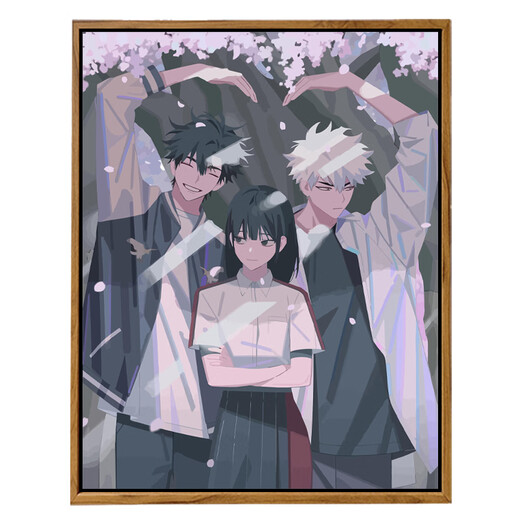 
First conception time agent DIY digital oil painting hand-filled color process hour Lu Guang Qiaoling cartoon character oil painting gx4877 30*40cm thick solid wood inner frame + decorative outer frame (