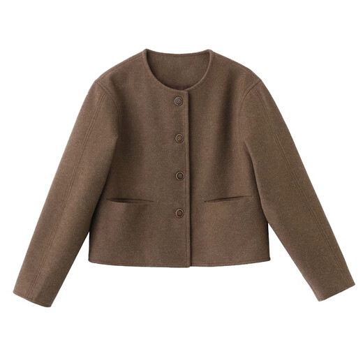 Romon (Romon) Mantel für Frauen Französischer kleiner Duftstil Elegant Short 2025 Herbst und Winter Neues High-End- und Elegant Small Person Top Hafer Farbe M (90-110jin [Jin ist 0,5 kg])
