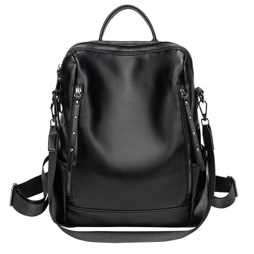 Känguru (Känguru) Echter Leder-Rucksack für Frauen 2024 Neue koreanische Version Vielseitige und modische weiche Lederbeutel Großkapazität Cowhide Dual-Purple Rucksack Trendy Khaki