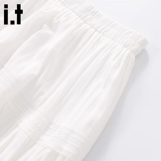 
:CHOCOOLATE it white A-line skirt for women with high waist slim French big hem skirt fluffy cake long skirt white one size