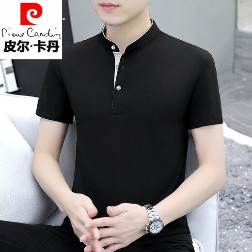 Pierre Cardin Stand Halsband Weiß Baumwolle kurzärmelige Freizeit einfache T-Shirt Männer Sommerfarbe V-Ausschnitt Sweatshirt Trendy Top Männer Polo Hemd weiß Q693 kurz. Hülse M Empfohlen 95-115jin [Jin ist gleich 0,5 kg] [bevorzugter Stoff]
