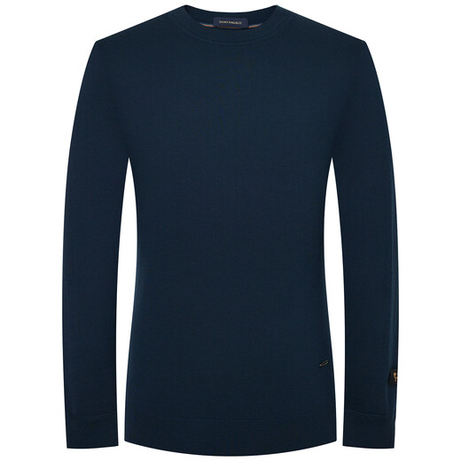 Angel Bird Wool Sweater Men's Autumn Men's Business Casual Long Sleeve Round Neck Wool Sweater Top Sweater Pure Wool Sweater Pine Forest Green 2XL -52(185/104)