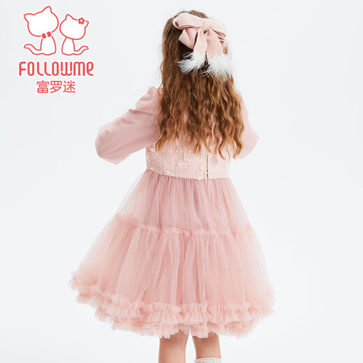 Fuluo Mi Girls Dress Spring и осень сладкий и модный маленький вкус