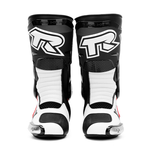 TR motorcycle riding boots Tiger road racing shoes men's anti-fall competitive track boots rally rider shoes women's four seasons X-ONE black and white red PRO 42