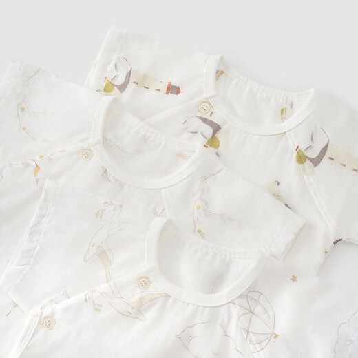 Tongtai (TONGTAI) baby half-back summer cotton newborn clothes baby monk clothes full month clothes short-sleeved top green 52cm