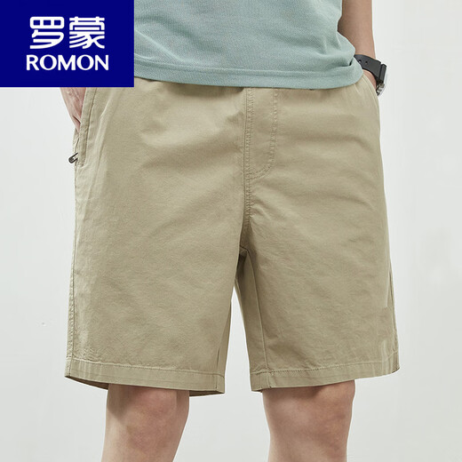 罗蒙（ROMON）夏季新款纯棉男士短裤休闲潮牌宽松5五分裤薄款百搭中裤子 9224深蓝色 XL 体重125-140斤